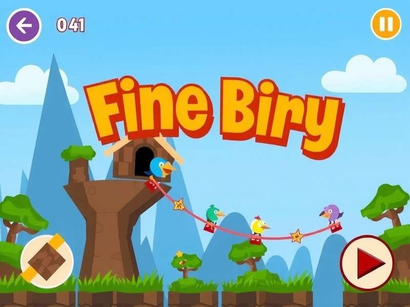 Fine Birdie colorful physics-based gameplay Fine Birdie gameplay screenshot